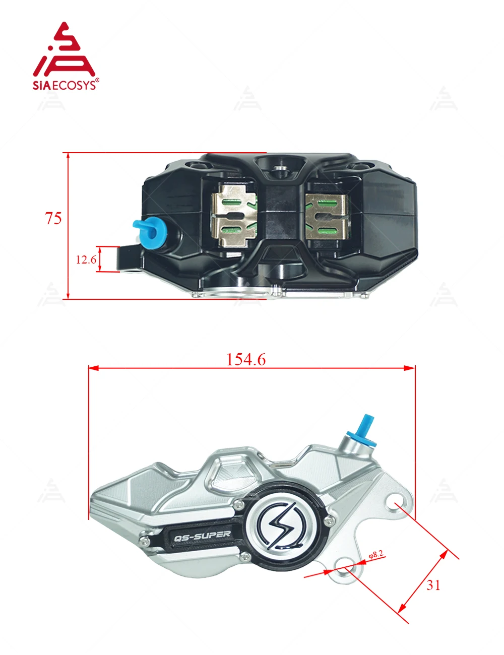 QS 4피스톤 단조 알루미늄 브레이크 캘리퍼 키트 (전 - Forged Front Brake Caliper 4 Piston 리뷰 및 가격